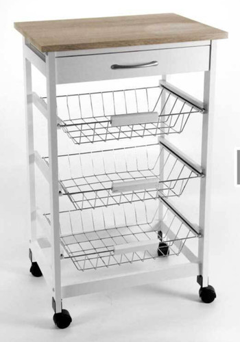 Carrello cucina legno ceste - carrello, 3
