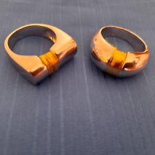 Anello metallo vintage color argento e oro