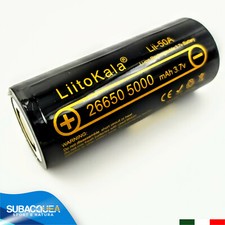 Batteria 26650 Ricaricabile 5000 mAh Batterie Pila Litio 3.7V Li-ion 4.2V 1 Pz