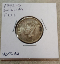 1942-S Fiji 1 scellino - AU/BU - .9 argento - tonalità leggera