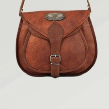 Borsa a tracolla marrone vera