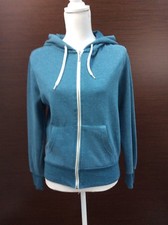 FELPA ATMOSPHERE CON CAPPUCCIO E ZIP  AZZURRO PETROLIO TG UK/IRL 12 EUR 40 USA 8