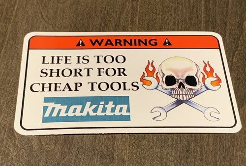 Makita blue toolbox warning - blue,