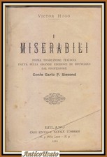 I MISERABILI di Victor Hugo 1896 Tommasi Libro Antico illustrato romanzo