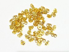 50pz ferma orecchini farfalla in ottone 5x5mm  colore oro  nickel free