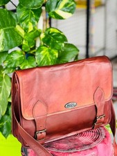 Borsa messenger per laptop vintage in pelle valigetta 15" fatta a mano da uom...