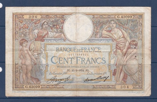 Banconota francia 100 - francia, frs
