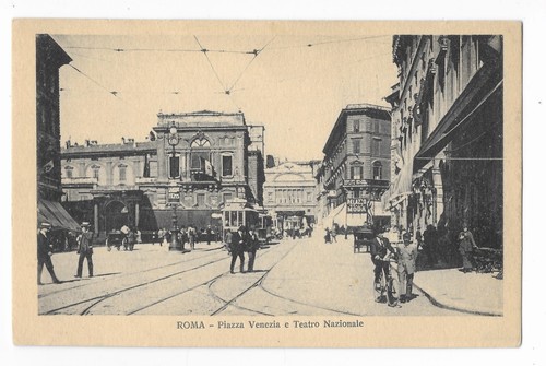Cartolina roma piazza - roma, venezia