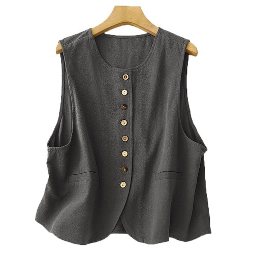 Gilet donna cotone lino beige - donna,