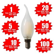 SunSeed Lampadina E14 Filamento LED Satinata 4W Colpo di Vento Luce Calda 2700K
