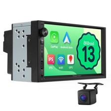 Autoradio CAM+Android 13 Doppio DIN 7" IPS Sistema GPS CarPlay Navigatore Sat RDS