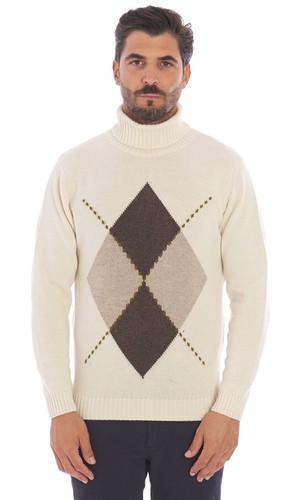 Maglia collo alto rombi - collo,