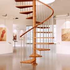 SCALA A CHIOCCIOLA 160CM IN LEGNO DI FAGGIO OCCASIONE