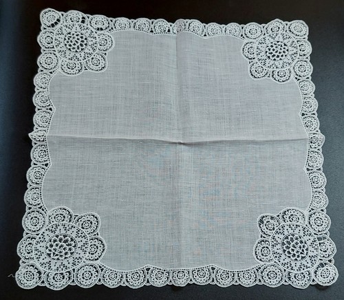 Antico fazzoletto lino - fazzoletto/, e