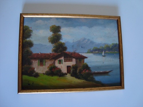 Dipinto olio cornice - ad, in
