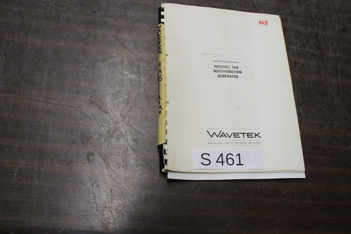 Manual wavetek 146 - manual,