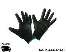 Guanti da lavoro giardinaggio magazzino neri poliuretano leggeri guanto edilizia