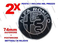2 Stemmi ALFA ROMEO GIULIETTA MITO 156 159 Logo Fregio Anteriore Posteriore NERO