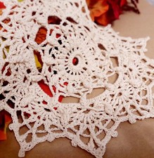 Tovagliolo Cenrino Centrotavola All'uncinetto Mandala 100% Cotone Ø27 Handmade 