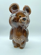 Orso Misha in ceramica Olimpiadi Mosca 1980 Sovietico Zik . Altezza 28,5 cm.