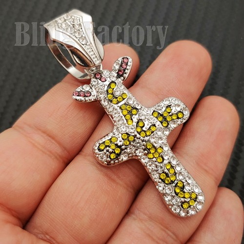 Ciondolo croce hip hop argento - ciondolo,