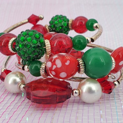 Bracciale natalizio rosso - bracciale,