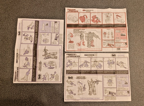 Transformers instructions - transformers, g1
