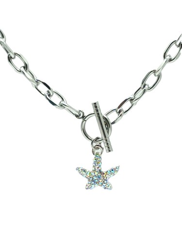 Collana levetta con strass - a,
