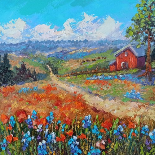Paesaggio texas dipinto olio - texas,