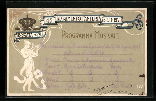 Cartolina brigata forlì - forlì, 43°