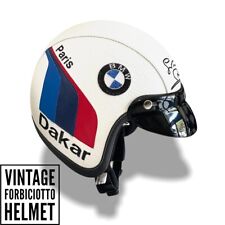 Casco vintage in pelle personalizz Paris Dakar BMW Calotta Lunga ( TIPO BANDIT )