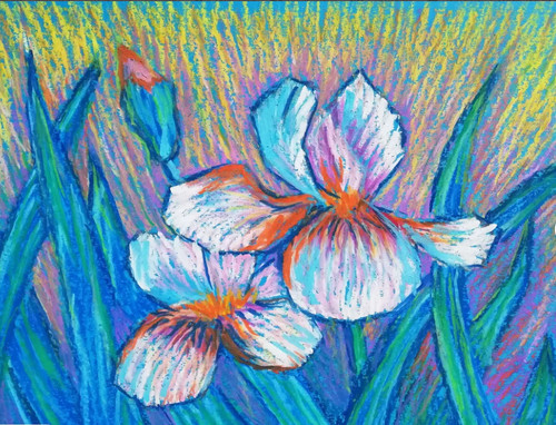 Quadro pastello olio iris - olio,