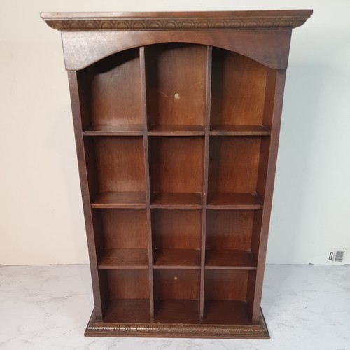 Vtg brown wooden curio display - wooden,