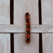 BRACCIALE PERLE E CRISTALLI MARRONI E AMBRA 20cm MOSCHETTONE ARG.925