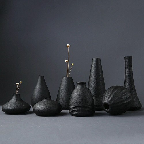 Vaso ceramica nera contenitore