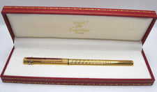*MUST DE CARTIER - TRINITY* FOUNTAIN PEN- GOLD PLATED-SCATOLA ORIGINALE-GARANZIA
