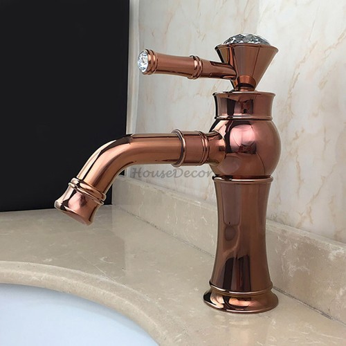 Rubinetto oro rosa bagno