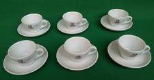 SET 6 TAZZE CON PIATTI DA CAPPUCCINO IN PORCELLANA BIANCA LAVAZZA NUOVE. 89W