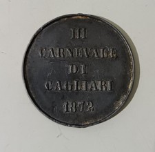 Medaglia In Peltro? III Carnevale Di Cagliari 1872 Viva La Follia