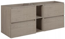 Armadio Armadietto Mobile Lavandino Incasso Bagno Lavabo 140 cm SIMPLE Scuro