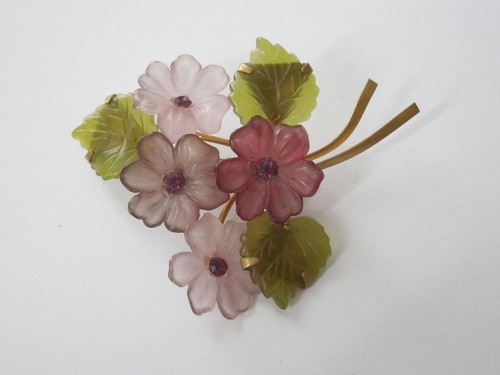Vintage spilla fiori strass - vintage,