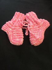 BABBUCCE SCARPETTE DI MISTO LANA ARTIGIANALI FATTI A MANO PER NEONATI 