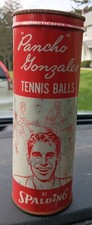 PALLINE DA TENNIS VINTAGE PANCHO GONZALES SPALDING USA LATTINA SIGILLATA con chiave anni 60