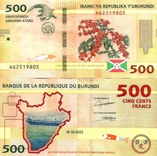 Burundi 500 franchi 2023 P-50c