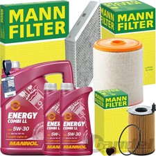 PACCHETTO ISPEZIONE UOMO + OLIO MOTORE MANNOL 5W-30 adatto per AUDI A6 C7 A7 4G 3.0 TDI