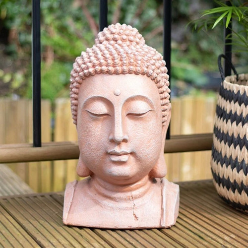 Large terracotta effect buddha - large,