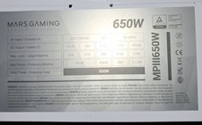 Alimentatore 650 Watt _ ATX MARS GAMING  