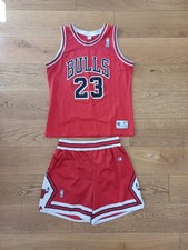 Completo NBA Chicago Bulls Michael Jordan Champion Vintage Anni 90 taglia XL