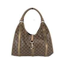 Autentica borsa Gucci oro cristallo GG tela Pushlock Bardot Hobo