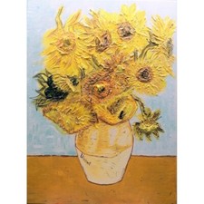 NO STAMPA - VAN GOGH QUADRO i girasoli IN RILIEVO - DIPINTO A MANO - ACRILICO